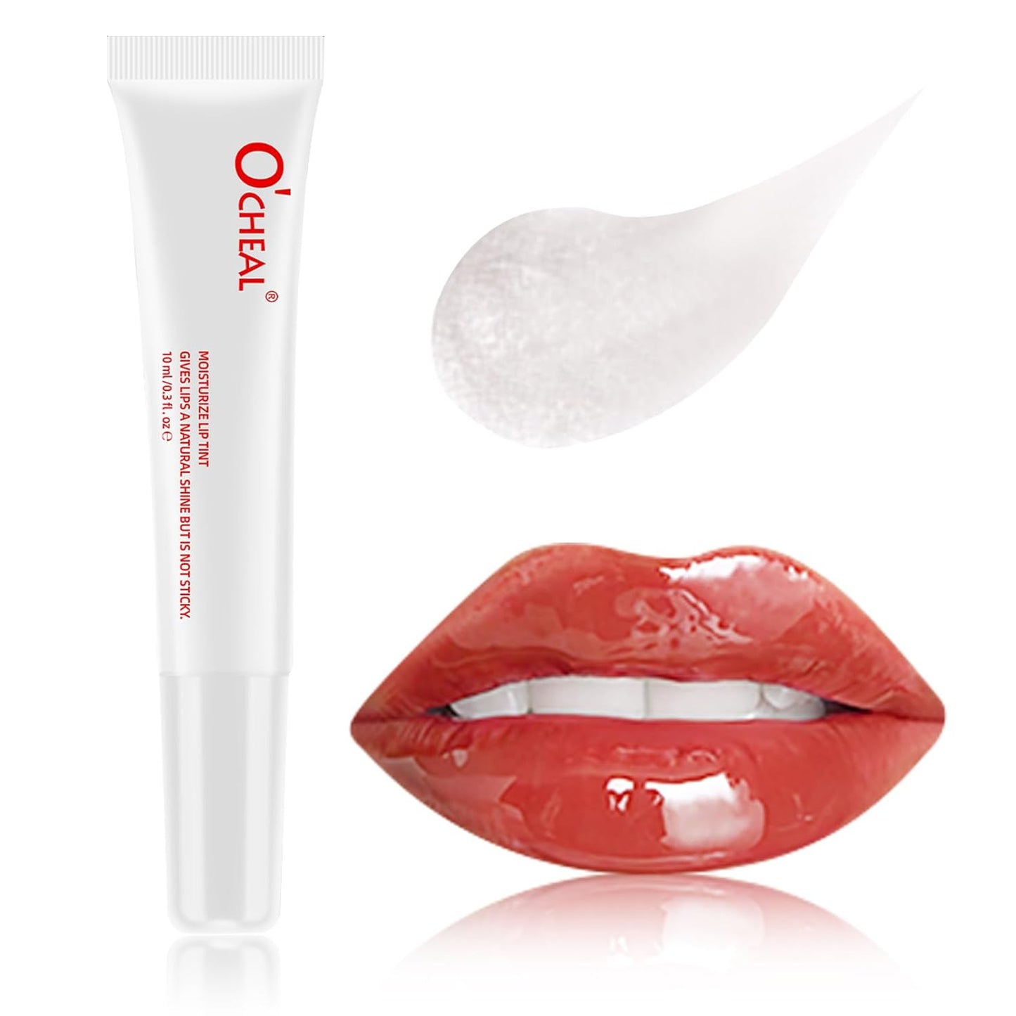 O'CHEAL Lip Gloss - Hydrating Tinted Lip Balm for Women | Lightweight, Plumping, Non-Sticky, Long-Lasting (Light Brown)