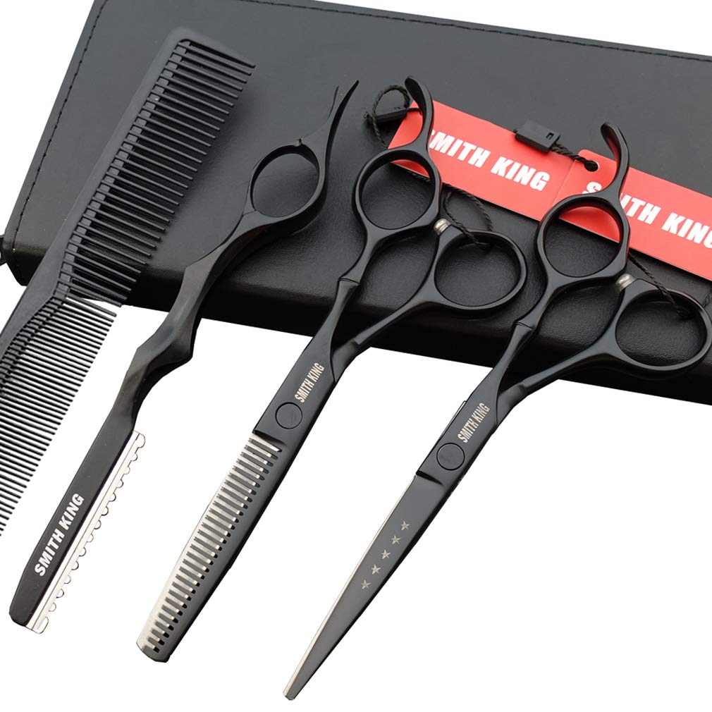 Professional Hair Cutting & Thinning Scissors Set - 6.0 Inches | Black Razor Edge