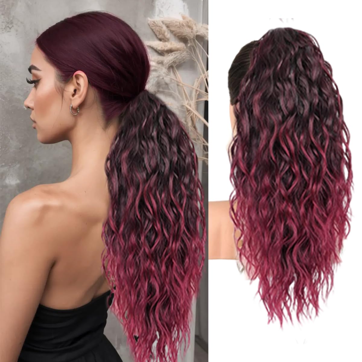 Curly Ponytail Extension - 10 Inch Drawstring Gray Synthetic Hairpiece for Women | Perfect for Daily Wear & Parties