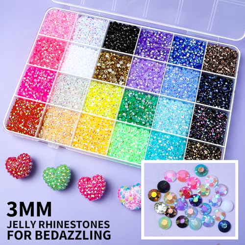 FANDAMEI 48-Grid Rhinestone & 3D Nail Charm Kit with Bedazzling Tools