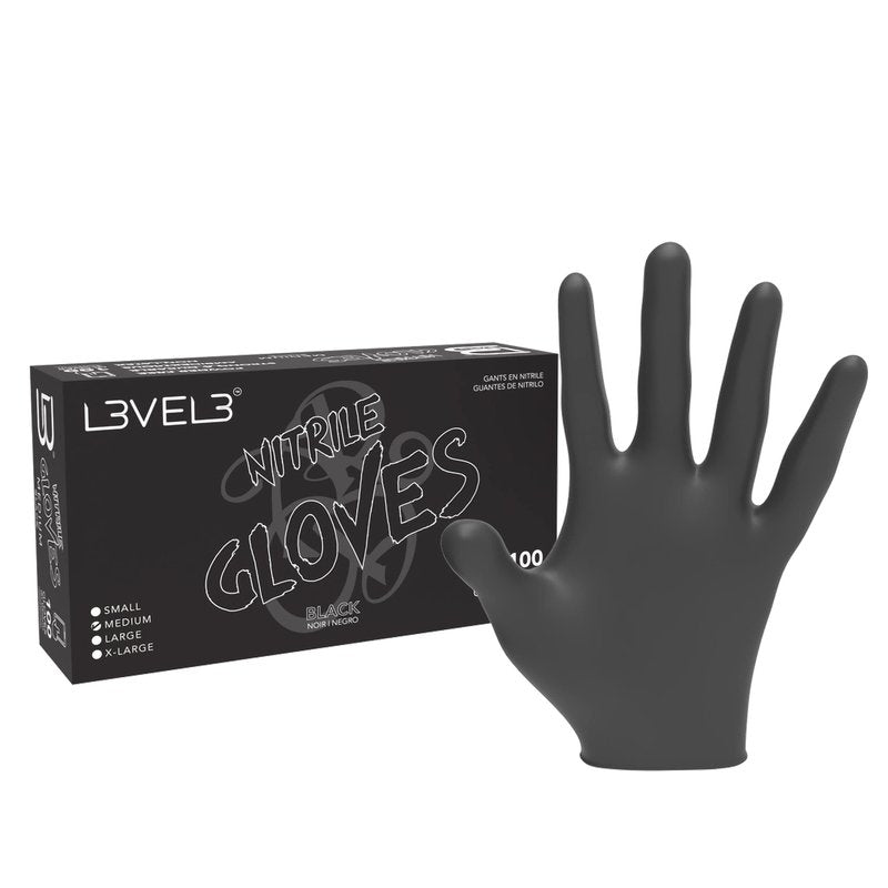 L3 Level 3 Nitrile Gloves - Professional Heavy Duty Disposable Gloves - Latex Free - Fits Snug - Box of 100