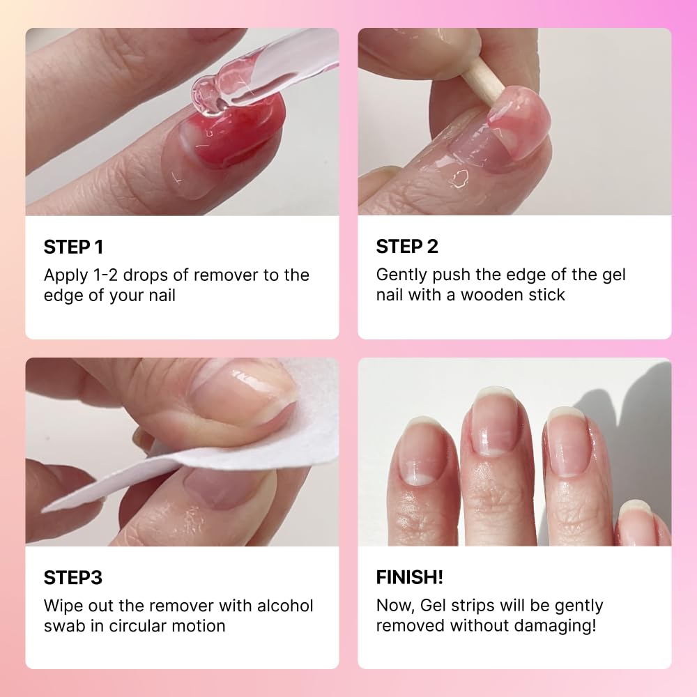 Gel Nail Strip Remover - Magical Serum for Semi-Cured Gel Strips | Non-Toxic, Odorless & Nourishing Formula