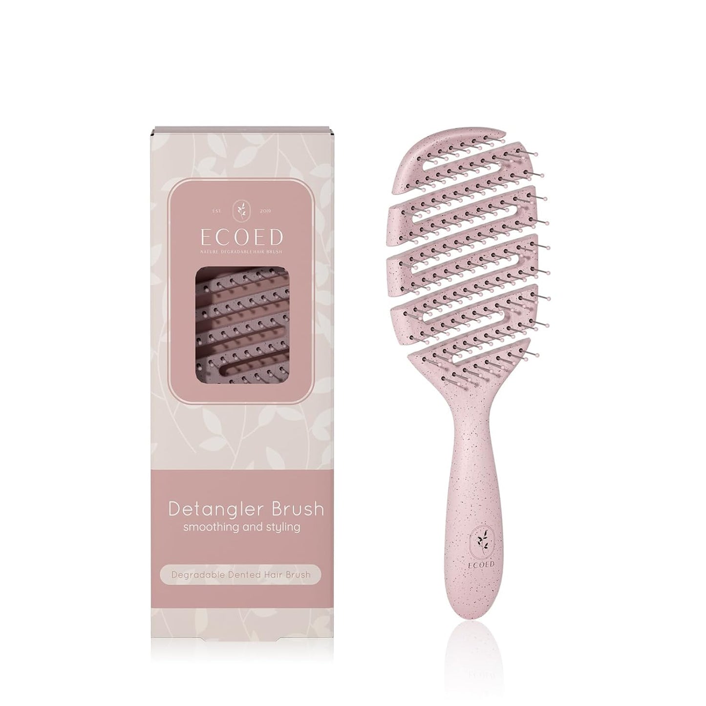 Ecoed Vented Detangling Hair Brush - Smooths Curly, Thick & Straight Hair | Eco-Friendly Blue Design