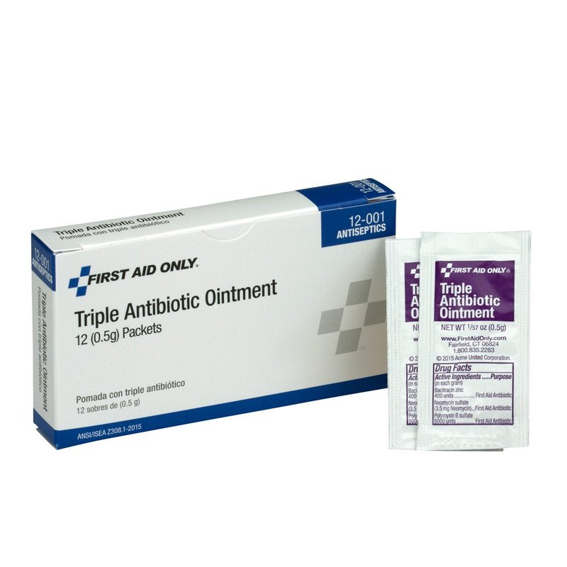 First Aid Only 12-001 Triple Antibiotic Ointment Packet (Box of 12)