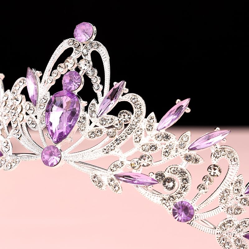Silver Rhinestone Tiara Crown for Women - Elegant Bridal Hair Accessory