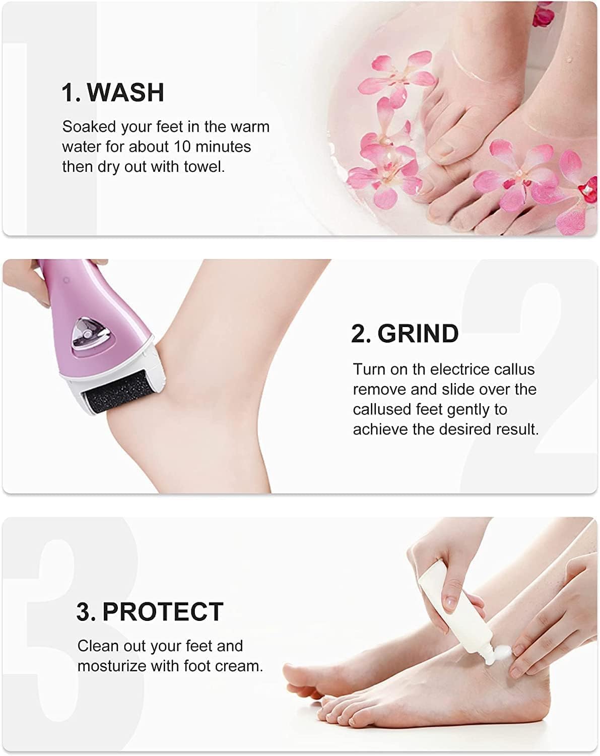 Electric Callus Remover - Rechargeable Pedicure Tool for Dead Skin Care | Portable Foot File