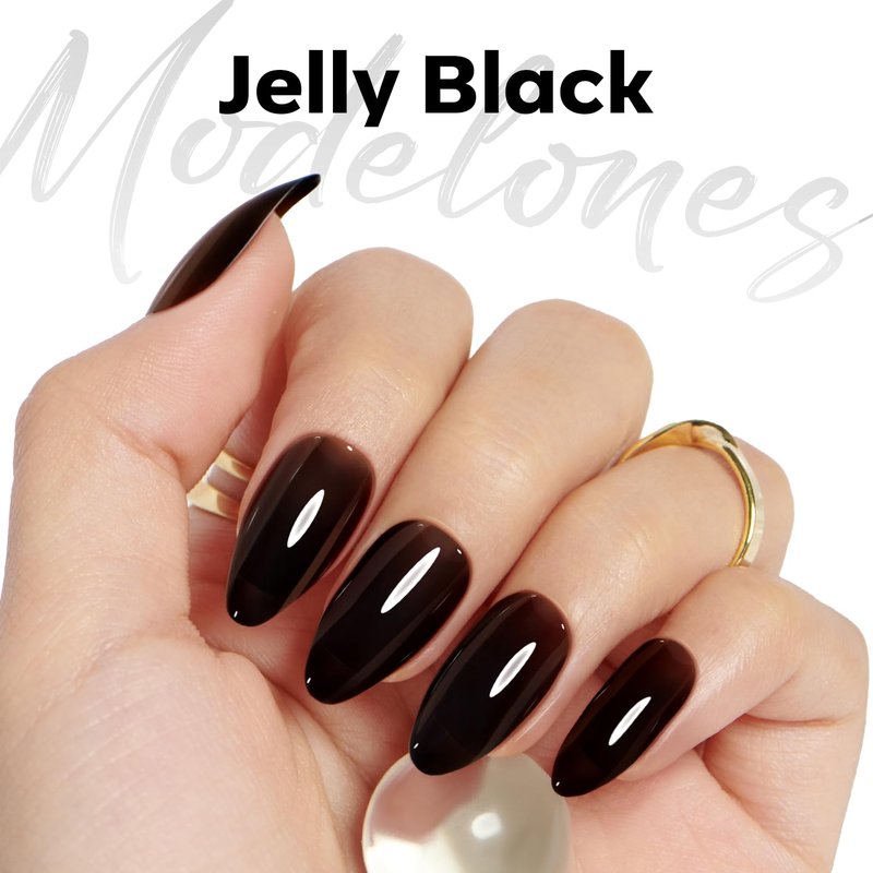 Modelones Jelly Gel Nail Polish - Black Sheer Translucent Soak Off | 15 ML