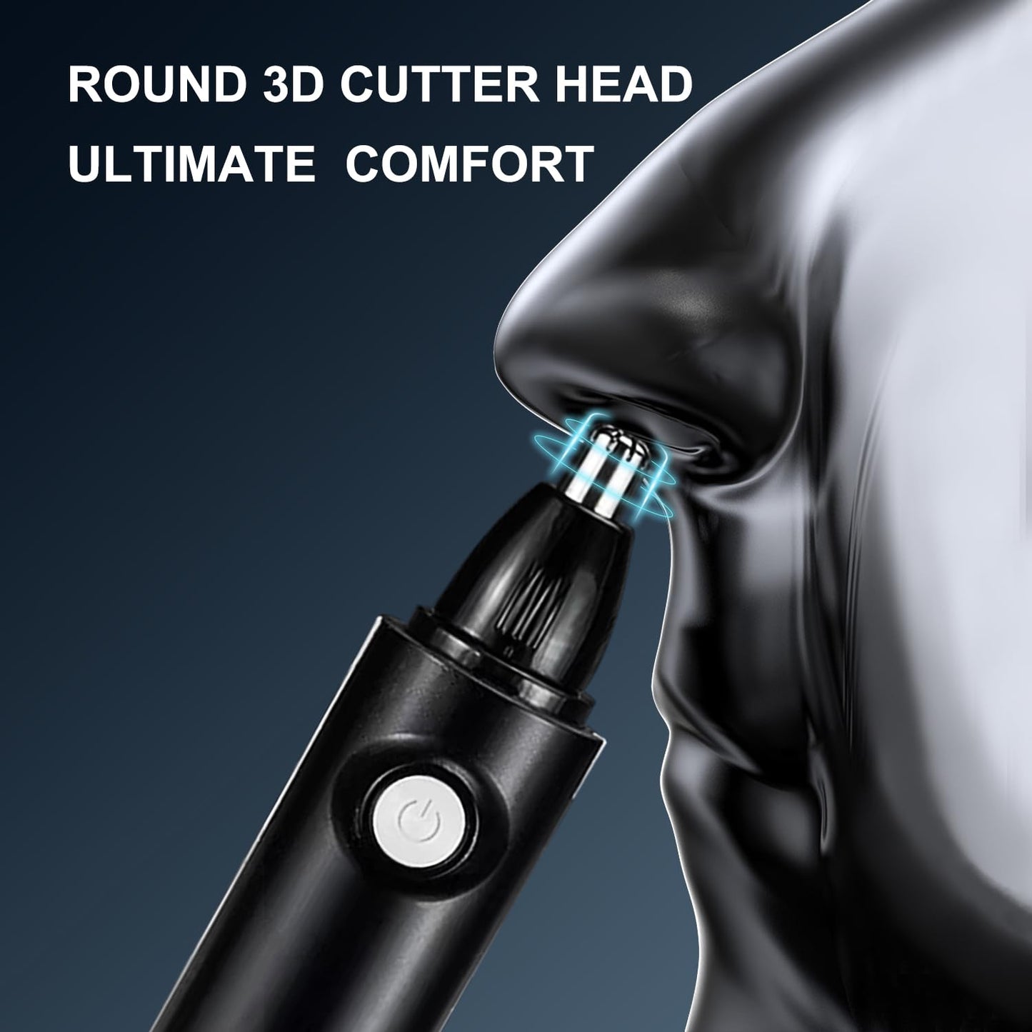 Aiefeya Nose Trimmer - Professional Painless Eyebrow & Facial Hair Trimmer for Men & Women, IPX7 Waterproof, USB Rechargeable, Easy Cleaning, All-in-ONE (Blue)