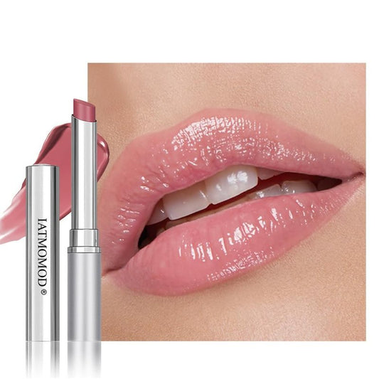 IATMOMOD Pink Cherry Nude Tinted Lip Balm, Sheer Hydrating Glossy Lipstick for All Skin Types - Natural Moisturizing Lip Tint, Long Lasting Waterproof