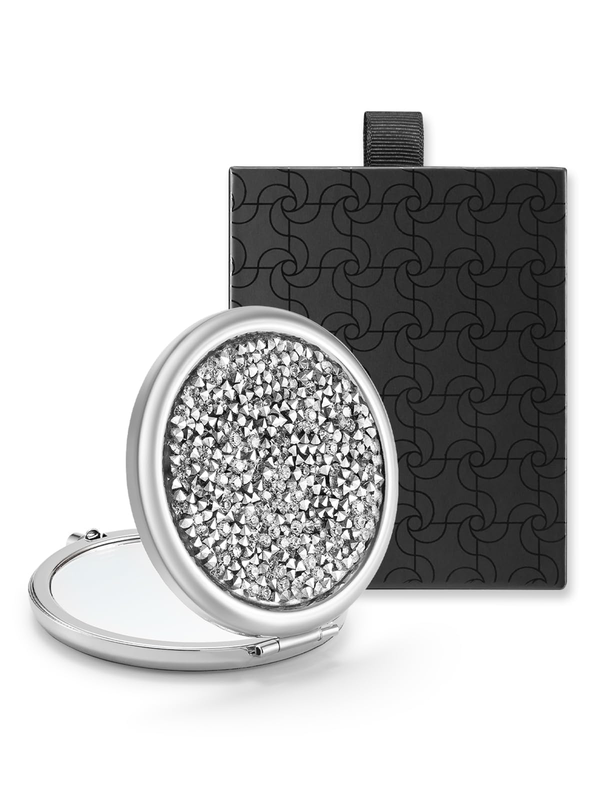 OMIRO 1X/10X Magnifying Compact Mirror, Gift for Women, Small Unique Birthday Gift for Her Girlfriend Wife Mom Best Friend Sister Coworker (Rose Gold, Crown Engraved)