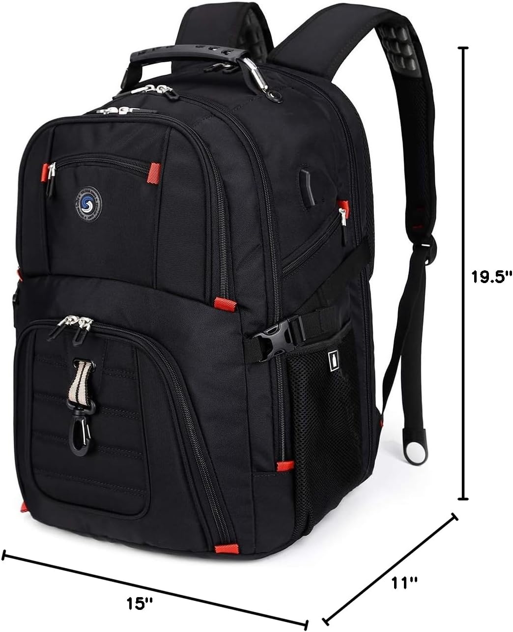 SHRRADOO Extra Large 50L Travel Laptop Backpack - Airline Approved, Fits 17 Inch Laptops | Black