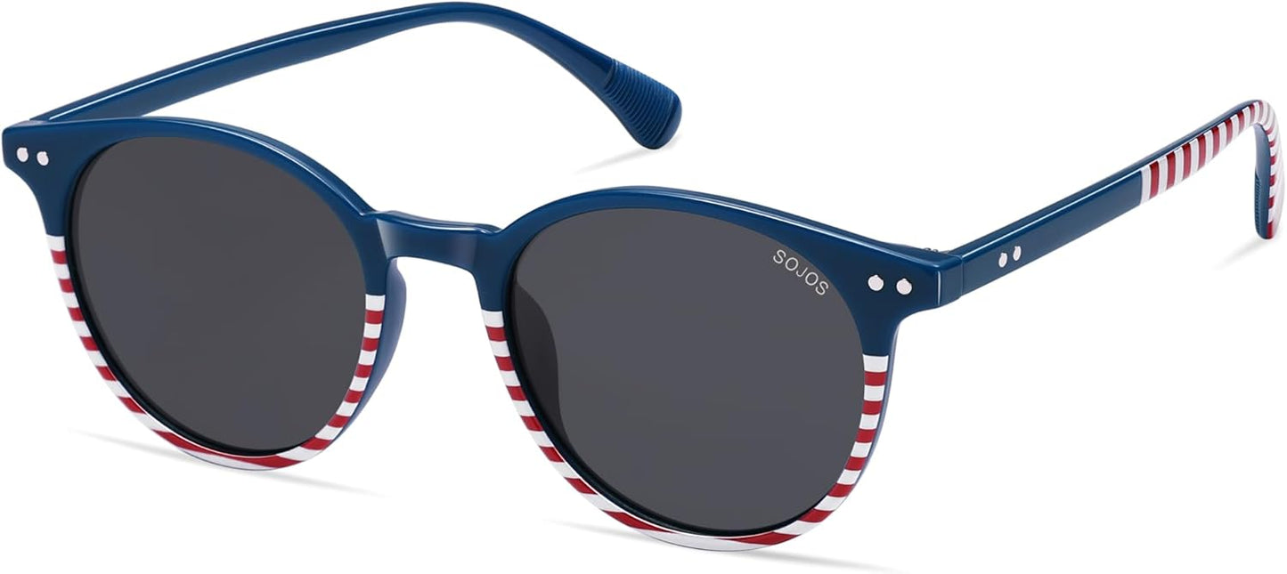 SOJOS Small Round Polarized Sunglasses for Women & Men - Vintage UV400 Protection