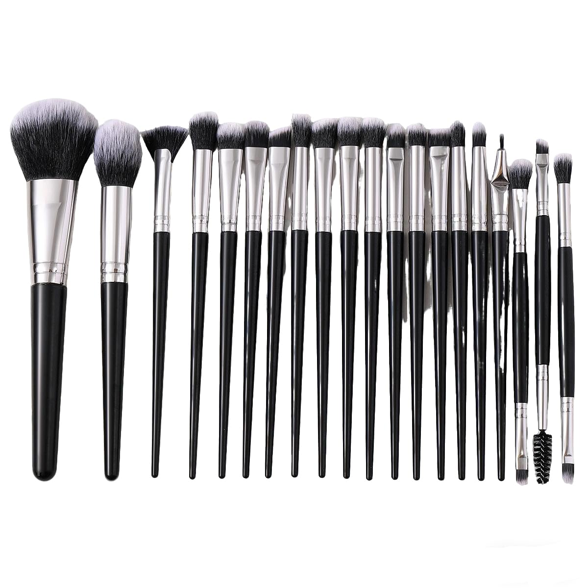 Cosmetic Makeup Brush Set - 20-Piece Eye Shadow, Eyeliner & Foundation Sponges | Purple