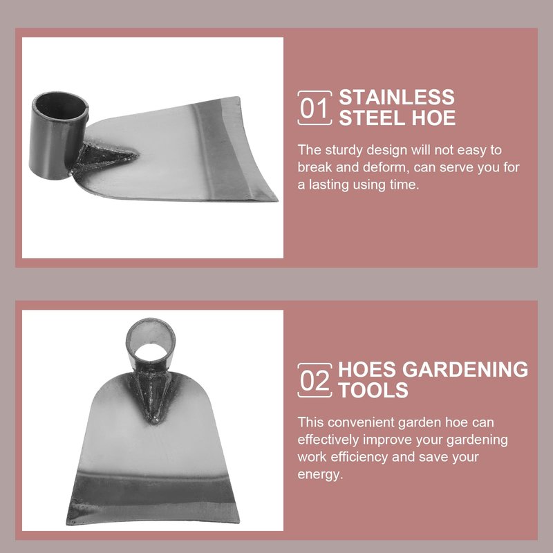 POPETPOP Stainless Steel Garden Hoe Head for Digging and Weeding Durable Handheld Garden Hoe Tool for Soil Loosening and Vegetable Planting Compact 6.1In Digger