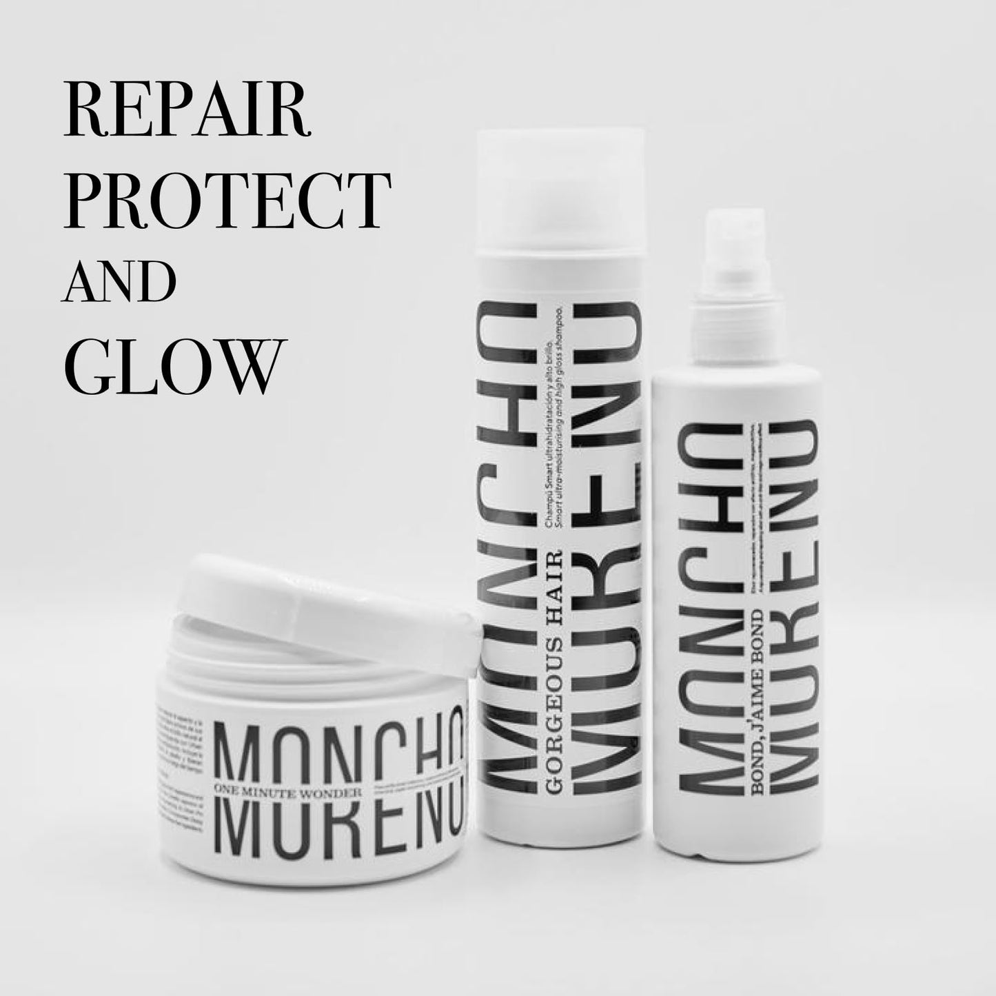 MONCHO MORENO Bond, J’aime Bond - Professional Leave-In Conditioner, Bond Repair & Anti-Breakage Treatment with Frizz Control and Sun Protection for Dry & Damaged Hair (6.6 Fl Oz)