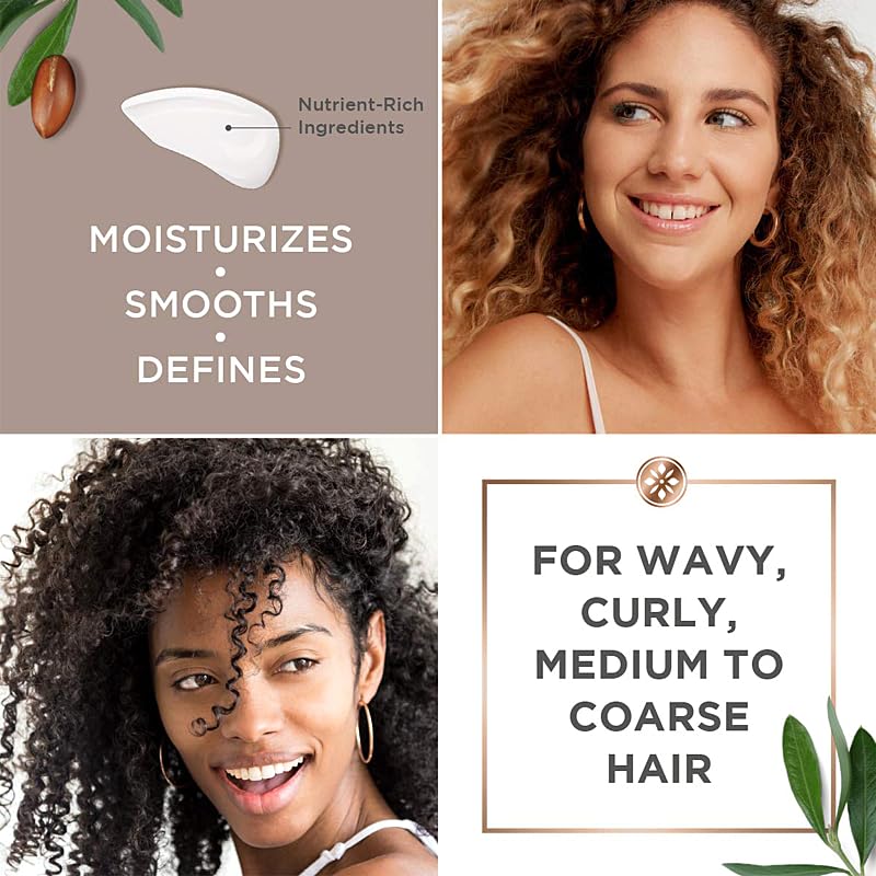 GZE Curl Defining Cream Leave-In Conditioner with Argan Oil - Non-Sticky Frizz Control for Natural Curly Hair