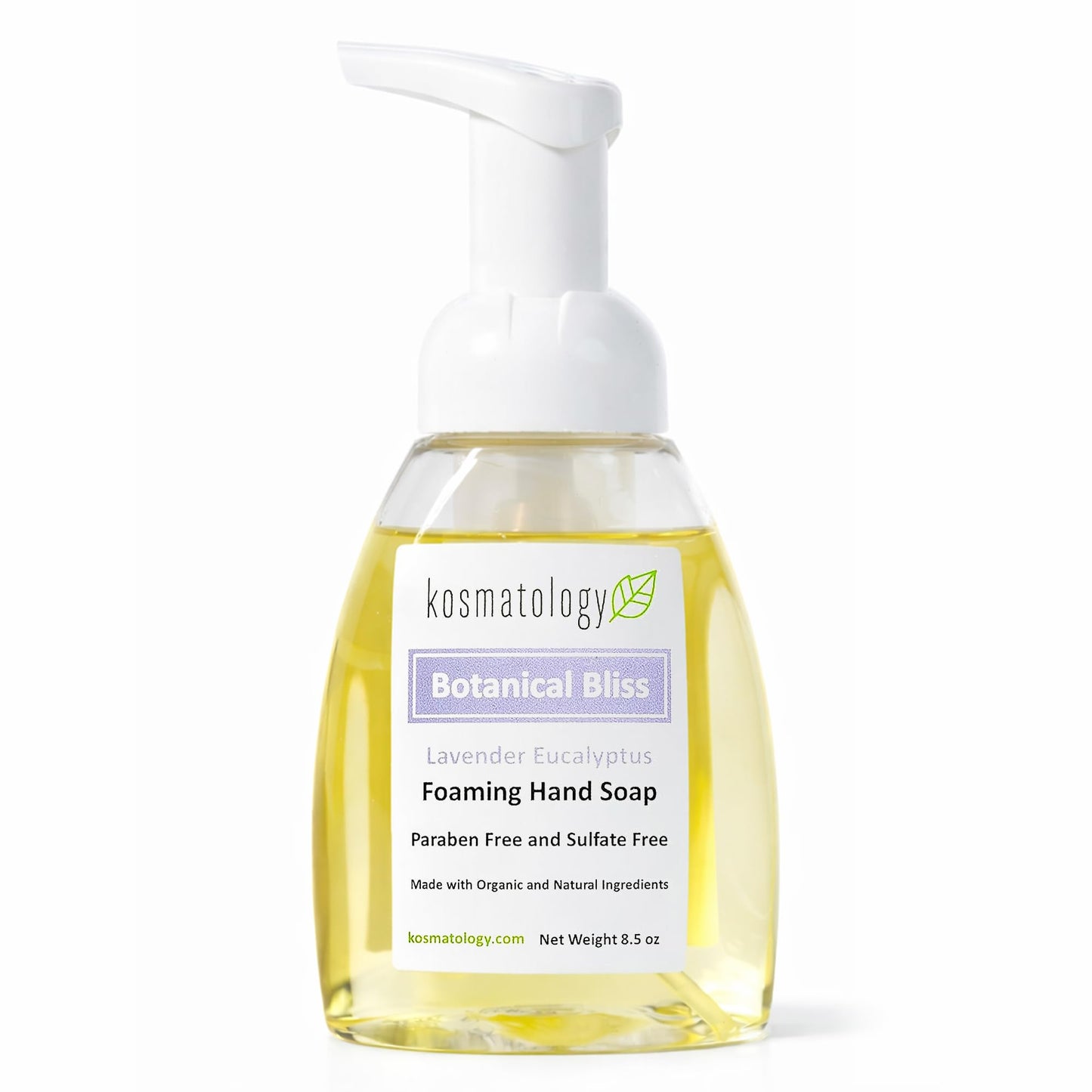kosmatology Organic Foaming Hand Soap | Botanical Bliss (Lavender-Eucalyptus) Moisturizing Hand Wash | Clean Ingredients, Infused with Essential Oils (8.5 fl oz)