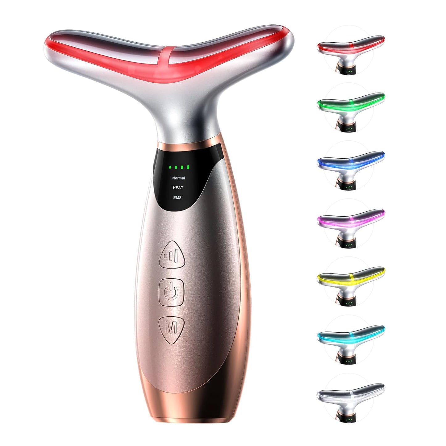 Facial Massager - Red Light Therapy Device for Face & Neck | 113°F Heating Vibration, 7 Color Options