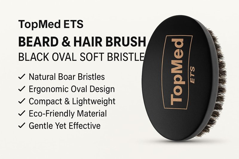 Portable Black Soft Bristle Hair Beard Brush