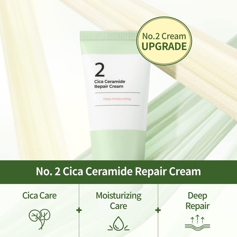 Numbuzin No.2 Cream - Cica Ceramide Repair Cream for Hydration & Skin Barrier Strength | 2.02 fl. oz.