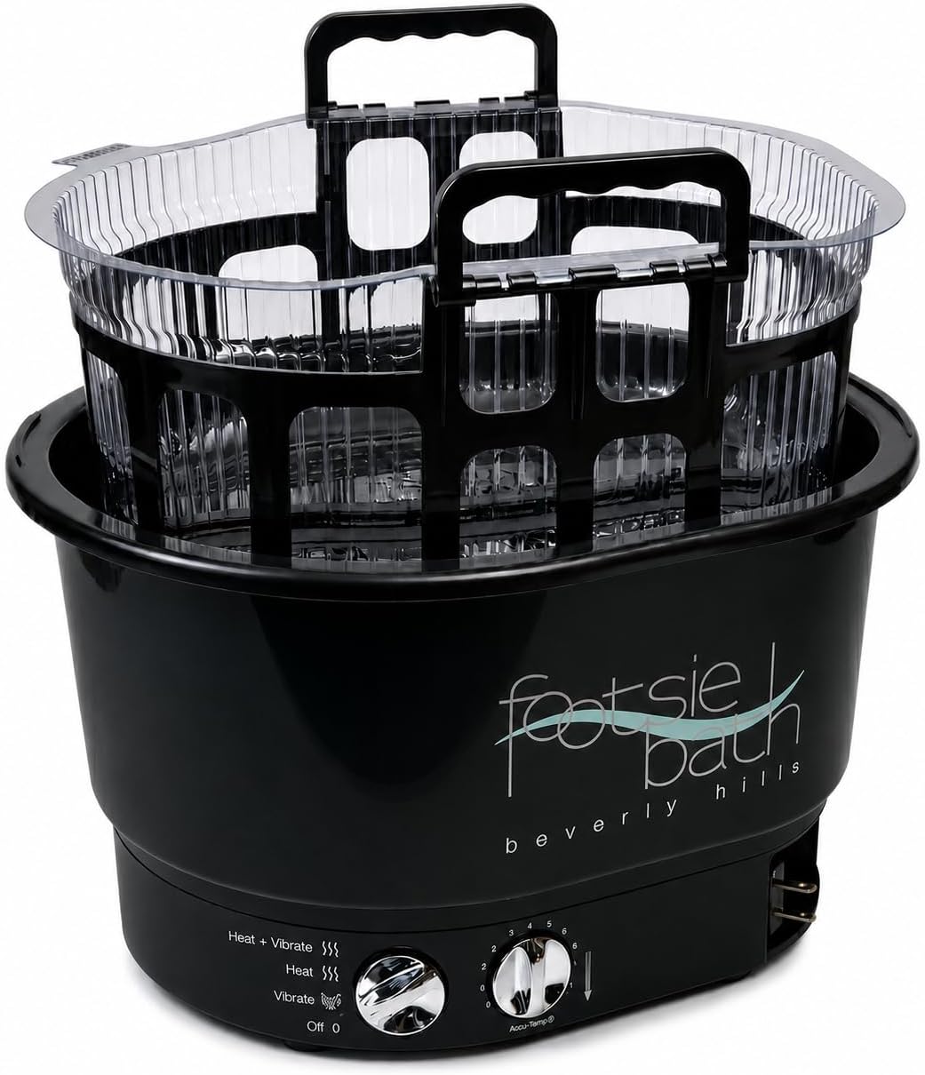 Beverly Hills Footsie Bath™ Professional Pedicure Foot Spa - Ultra-Sonic Vibration, Variable Temperature, 30-Min Timer | 5 Liners Included