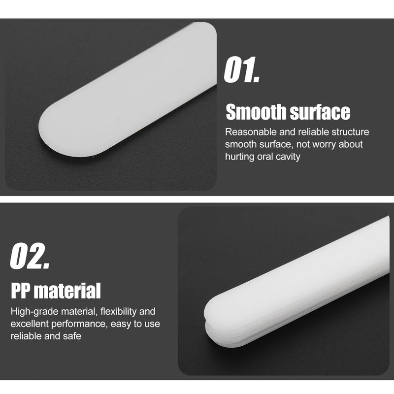 PLAFOPE Professional Tongue Depressors 75 Pcs White Plastic Tongue Sticks 5.70 Inch for Oral Cavity Examination and Laboratory Stirring Lightweight Flexible Medical Supplies