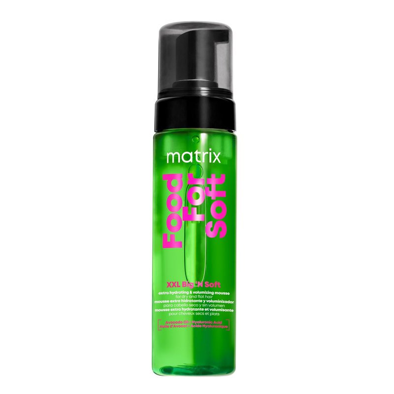 Matrix Food For Soft XXL Big 'N Soft Extra Volumizing Hydrating Mousse - Adds 2X Volume While Hydrating and Softening, With Avocado Oil and Hyaluronic Acid, For All Hair Types, 7.1 Fl Oz
