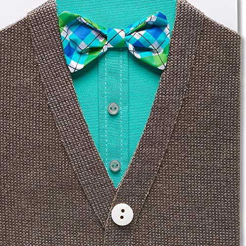 Papyrus Handsome Birthday Card for Him with Fabric Bowtie