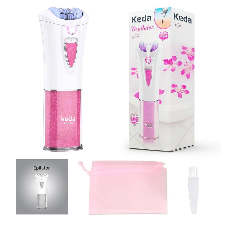 Mini Epilator - Hair Remover for Women, Full Body Smooth Glide Epilator, with LED Light for Precision, Portable Electric Lady Shaver for Face, Armpits, Arms, Bikini, and Legs