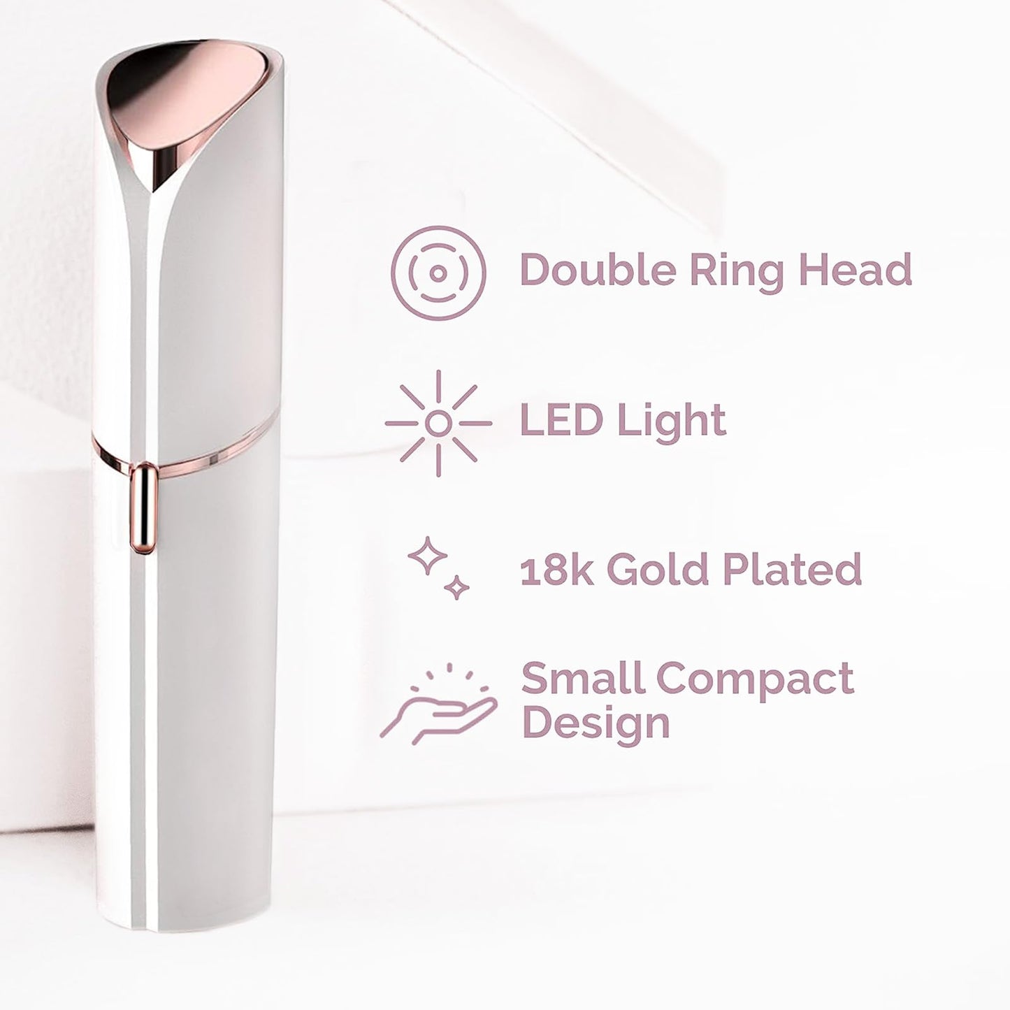 innobeaut Facial Hair Removal for Women, Electric Painless Facial Hair Remover for Face, Lip, Chin with USB Rechargeable,White(Device Only)