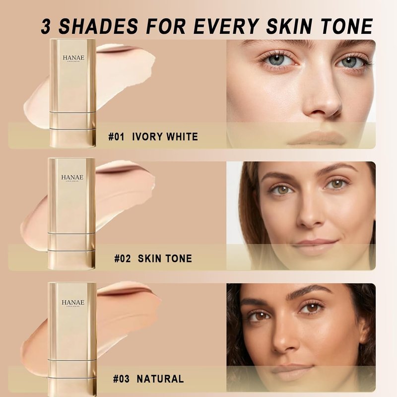 Korean Dual-Ended Foundation Stick - Natural Seamless Finish & Long-Lasting Coverage | Suitable for All Skin Types
