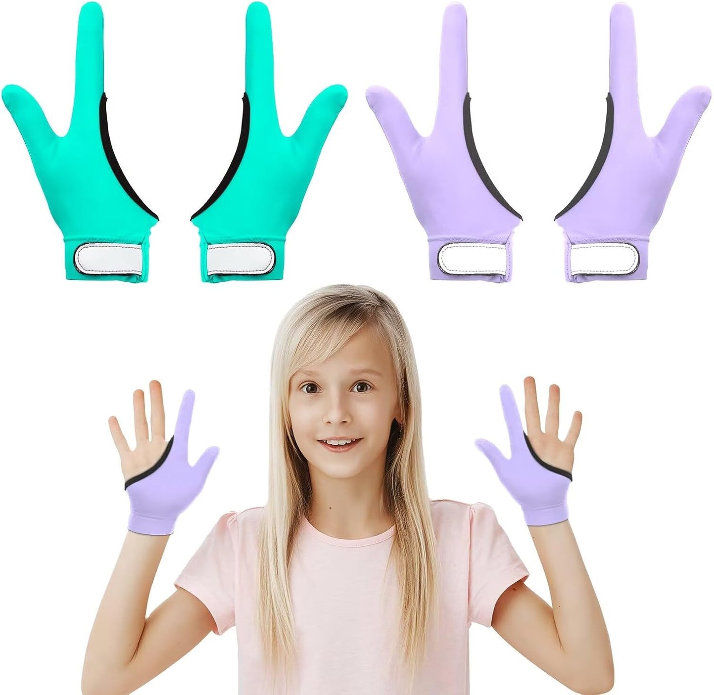 Thumb Sucking Guard Gloves for Kids | 4-Pack Anti-Thumb Sucking & Nail Biting Protection | Ages 5-12