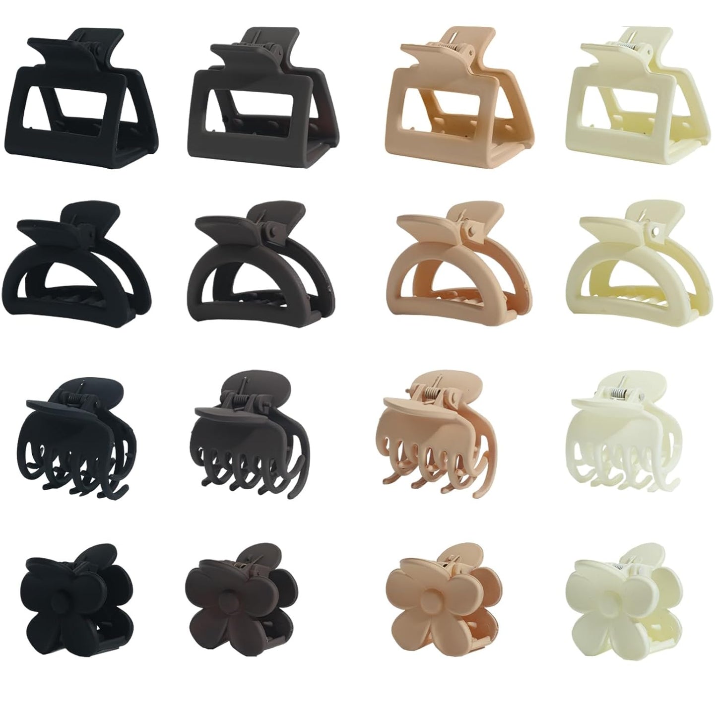 Mini Claw Clips for Thin to Medium Hair - 12 Pack 1.5 Inch Matte Jaw Clips for Women | Nonslip Styles