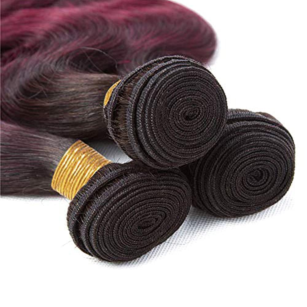 Ombre Body Wave Bundles Human Hair 99j Bundle 22 24 26 Inch 300g 8A Grade Brazilian Virgin Hair 3 Bundles Burgundy Body Wave Bundles Hair Weave