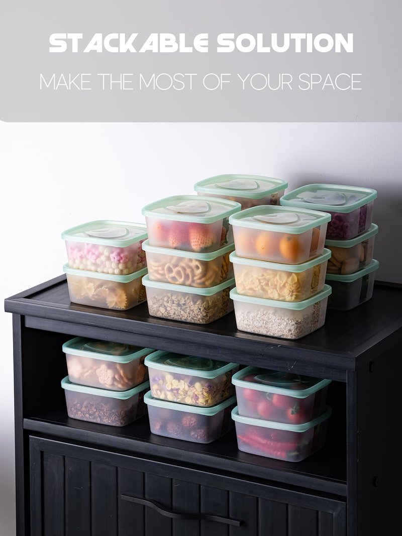 LivLab Mker 20 PCS Food Storage Containers with Lids - Reusable Meal Prep Containers Bpa-Free Freezer Lunch Boxes for Leftovers, Snack, Fruits, Salad - 10Sets | 20 fl oz | 2.5 Cups