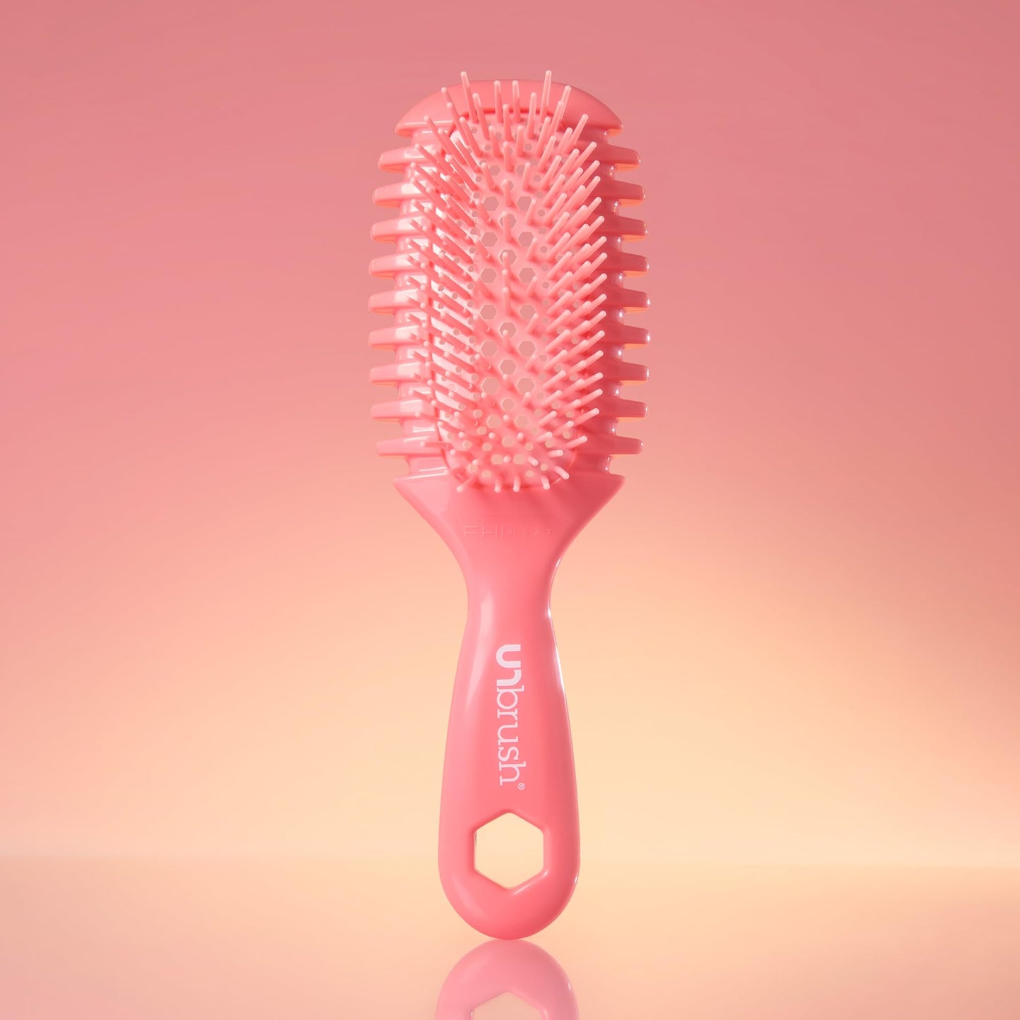 FHI Heat UNbrush Curl Defining Brush — Wavy, Coily, and Curly Hair Brush with DuoFlex Bristles & StyleCurl Handle — for Gentle Detangling & Faster Styling on Wet Hair - Coral Rose