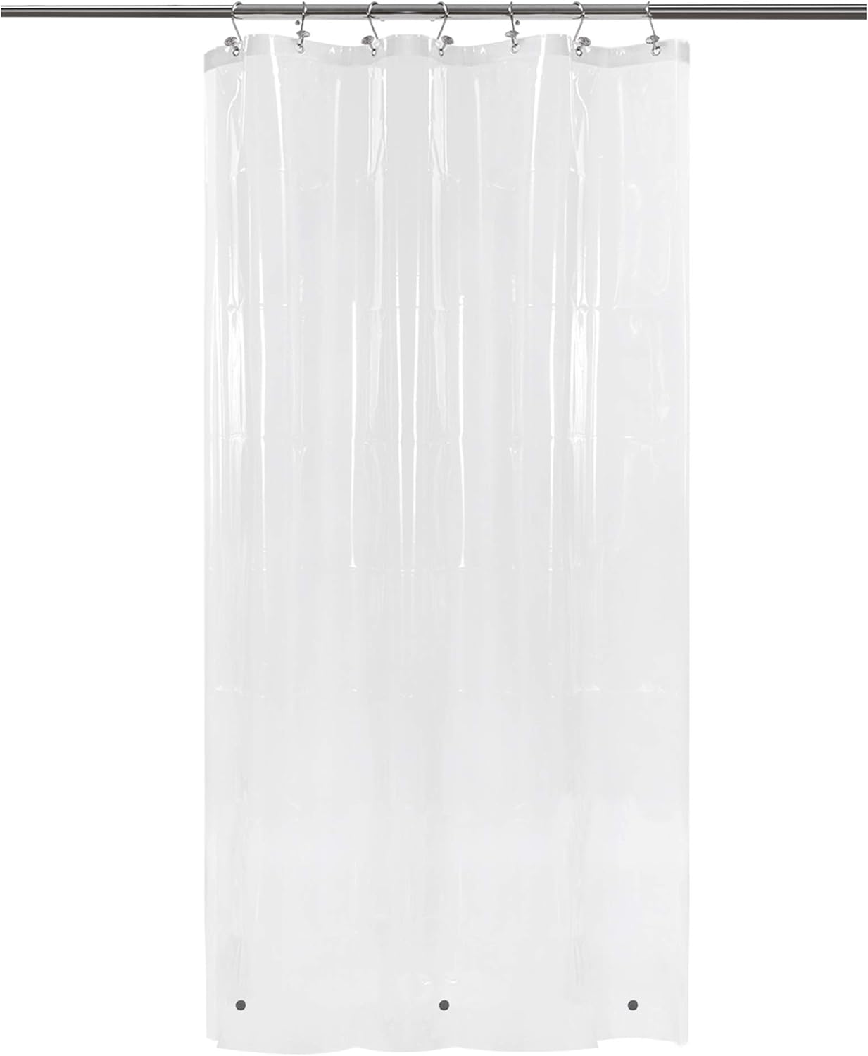 Clear Plastic Shower Liner - Premium Waterproof PEVA Curtain with Rustproof Grommets & 3 Magnets | Standard Size