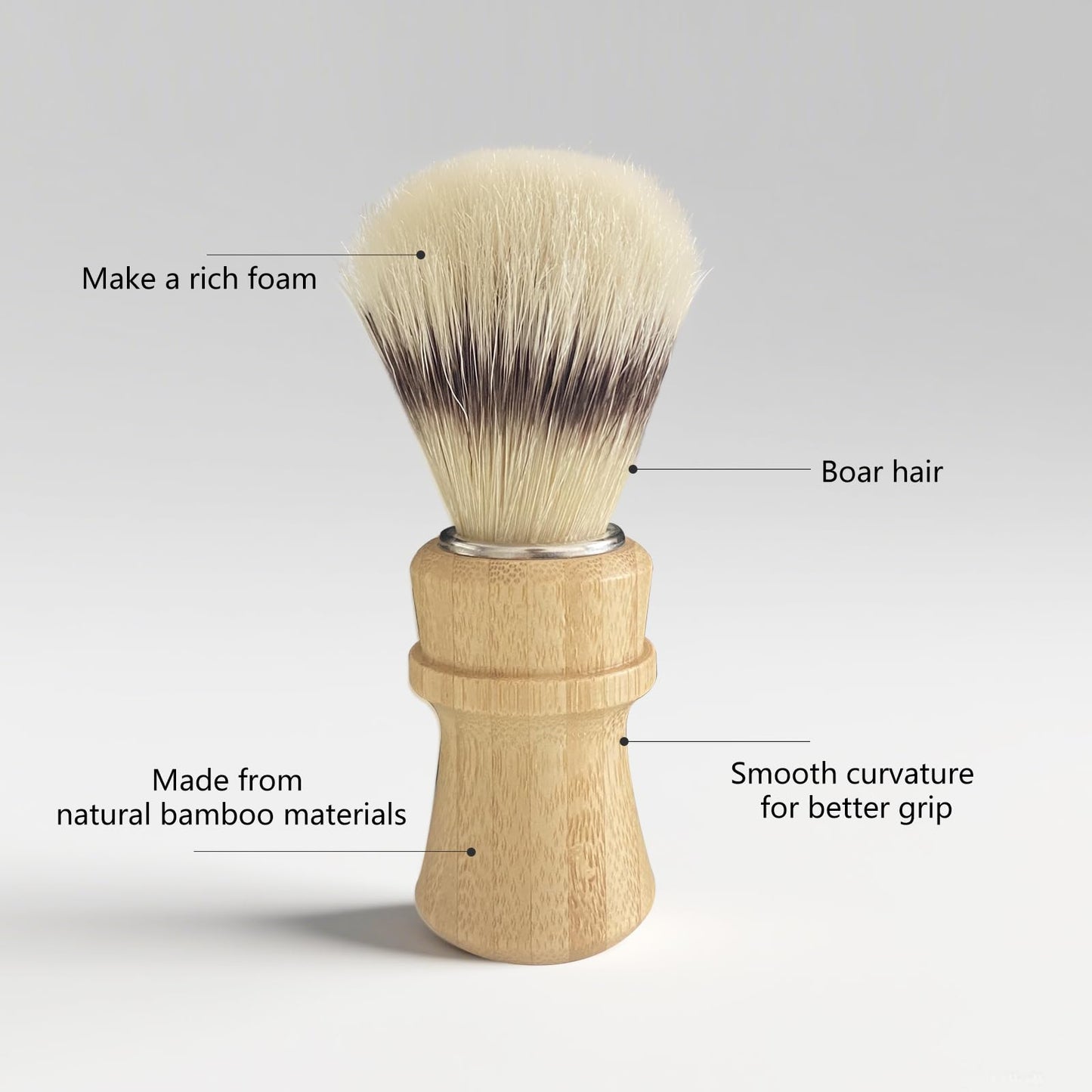 Kikc Men's Shaving Kit with Natural Boar Bristle Shaving Brush, Pure Bamboo Shaving Brush Stand with Bowl | Complete Wet Shaving Set for Smooth & Luxurious Shave