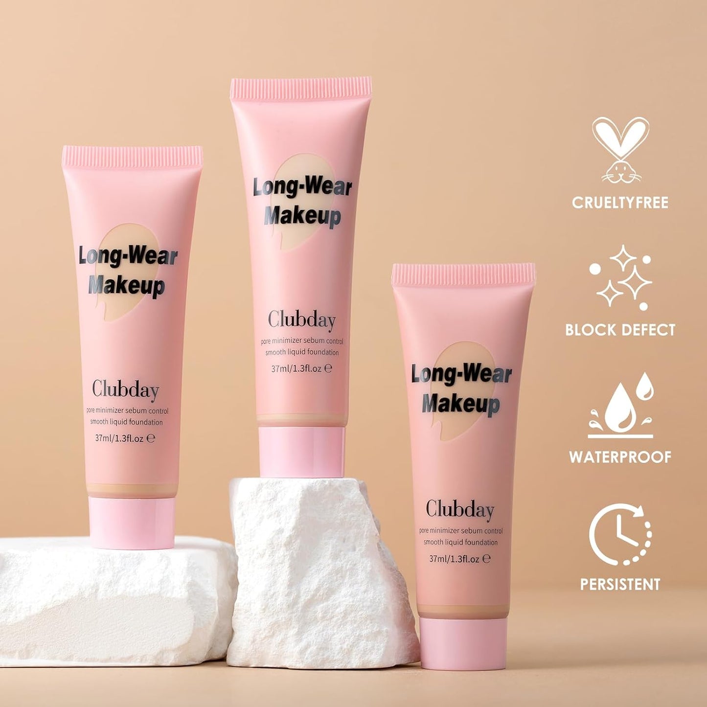 Long-Wear Liquid Foundation - Pore Minimizer & Sebum Control, Oil-Free Matte Finish | 37ml/1.3 Fl Oz