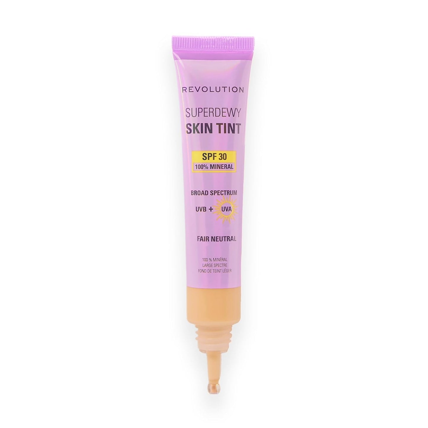 Revolution Superdewy SPF 30 Skin Tint - Tinted Mineral Foundation for Buildable Glow | Medium Tan Warm, Vegan & Cruelty-Free
