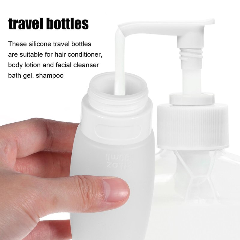 Healeved 4 Oz Silicone Travel Bottles for Toiletries Set of 4 Leak Proof Refillable Squeeze Bottles Portable Containers for Shampoo Conditioner Lotion