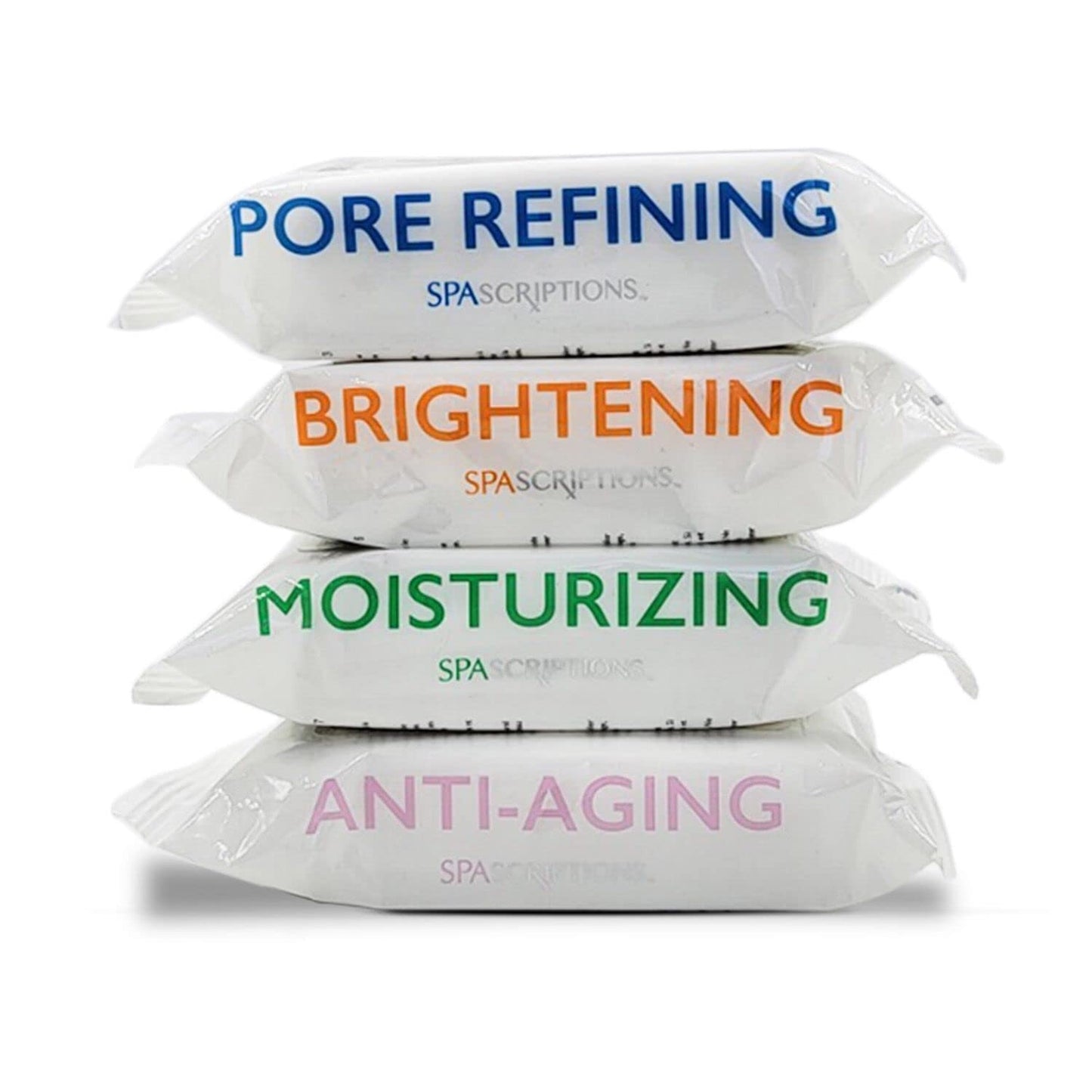 Spascriptions™ Anti-Aging, Brightening, Moisturizing & Pore Refining Towelettes Removes Waterproof Makeup, Revives with Collagen, Vitamin C, Coconut Oil, and Aloe Hypoallergenic, 120 Ct. 4 Pack