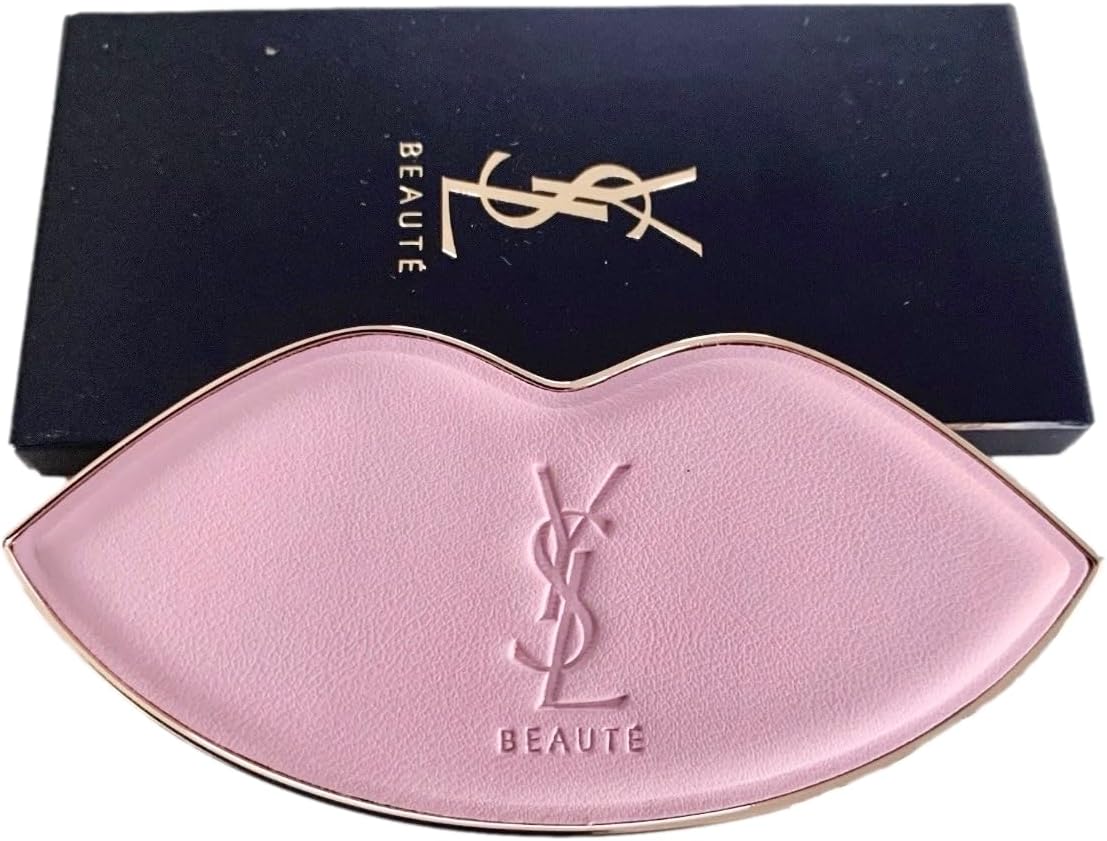 Yves Saint Laurent KISS Lips Compact Makeup Mirror - Small Pink Fashion Mirror (4" L x 2" H)