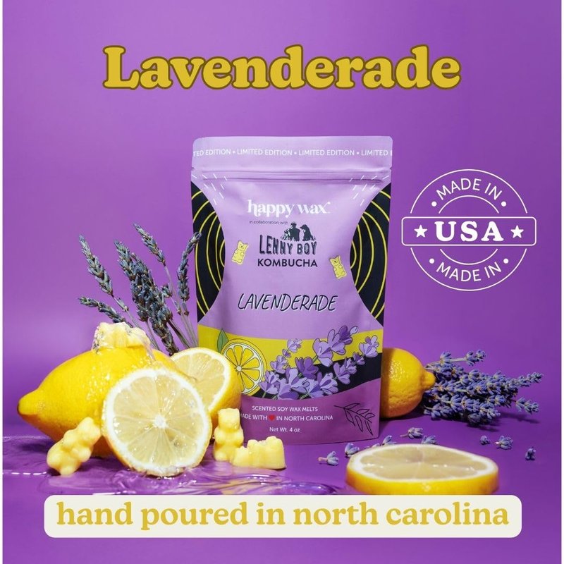 Happy Wax Scented Soy Wax Melts - Lavenderade - Natural Strong Infused with Essential Oils - Non Toxic Pet Safe - (4 oz Pouch)