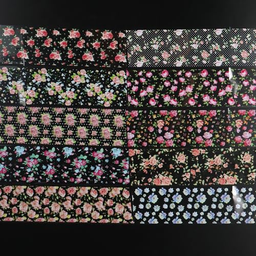KSTBJN Style 3 Floral Nail Foil Transfer Sheets 10 Sheets Spring Summer Manicure