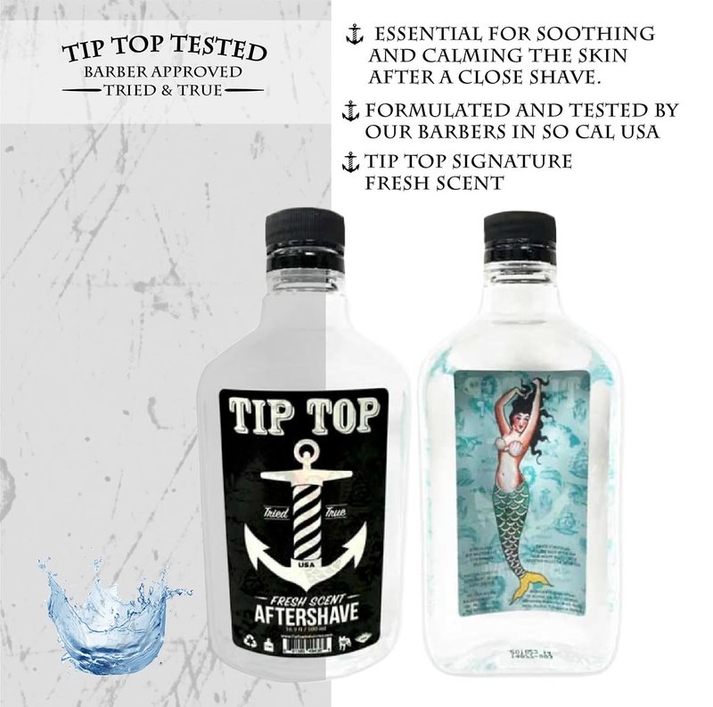 Tip Top Fresh Scent Aftershave - Cools and Calms Irritated Skin, Witch Hazel Helps Refresh and Repair Skin - Clean Refreshing Scent 12.7 Fl Oz