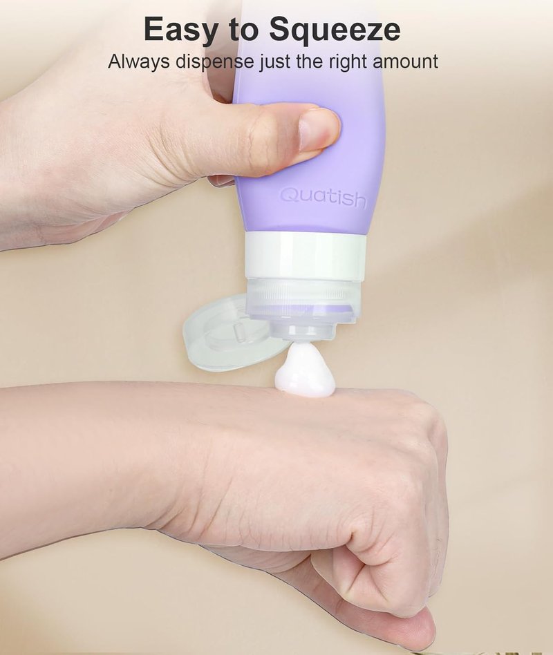 Travel Bottles for Toiletries - TSA Approved Leak Proof Silicone Containers | 20 Pack, Purple