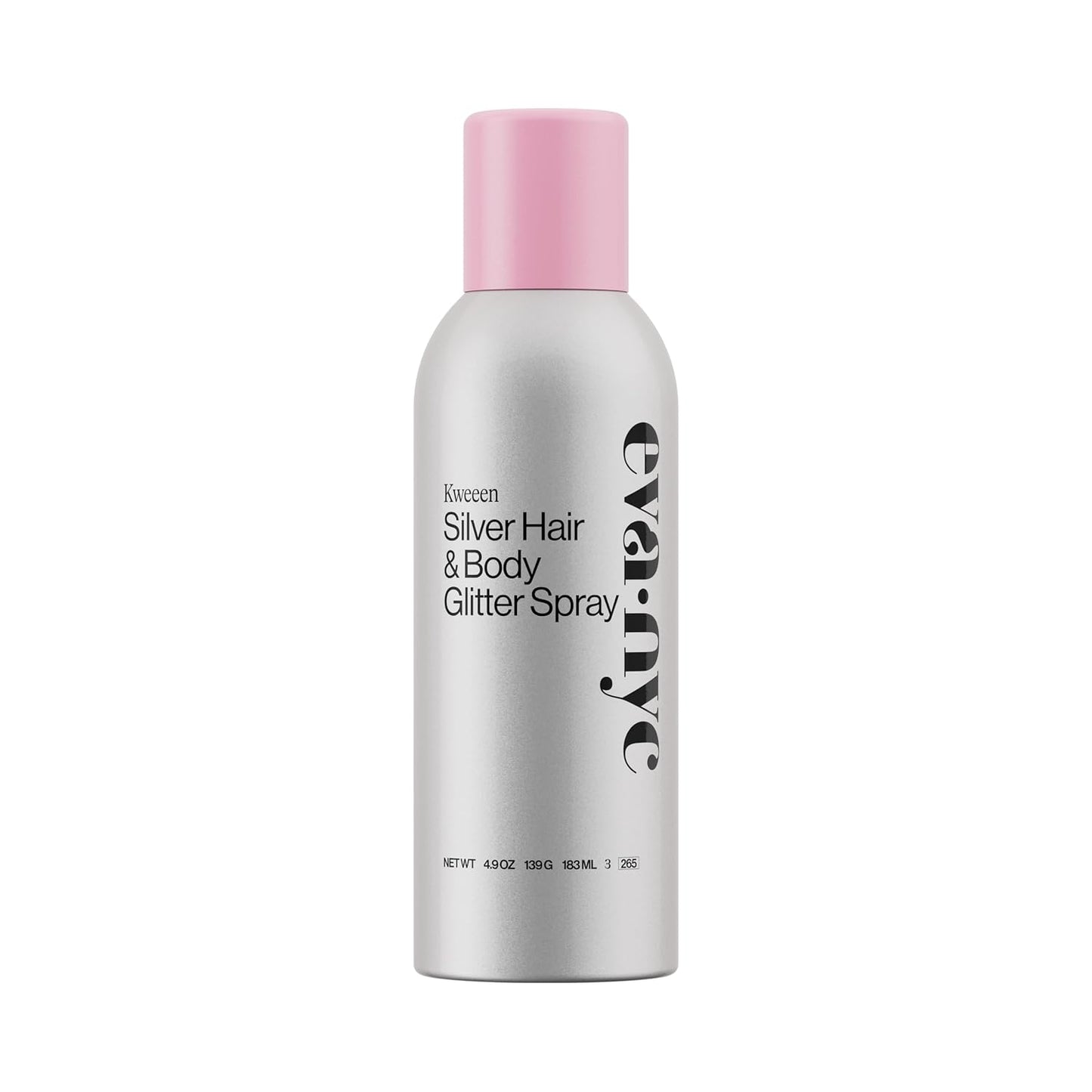 Eva NYC Kweeen Silver Hair & Body Glitter Spray Set - Ultra Shimmery, Non-Sticky, Quick Drying | Warm Vanilla Scent, Full & Travel Size