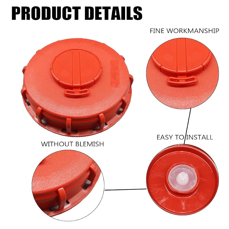 IBC Tote Tank Lid Cap 163mm - Red Breathing Cover for 275-330 Gallon