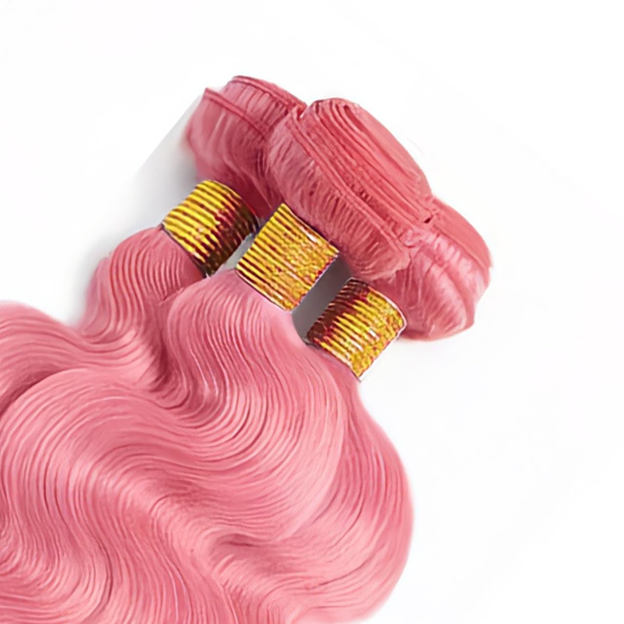 Pink Bundles Human Hair Body Wave Bundles 18 20 22 Inch Body Wave Bundles Unprocessed Brazilian Virgin Hair Deals Quick Weave Hair Extensions 3 Bundle 50 Gram Per Bundle
